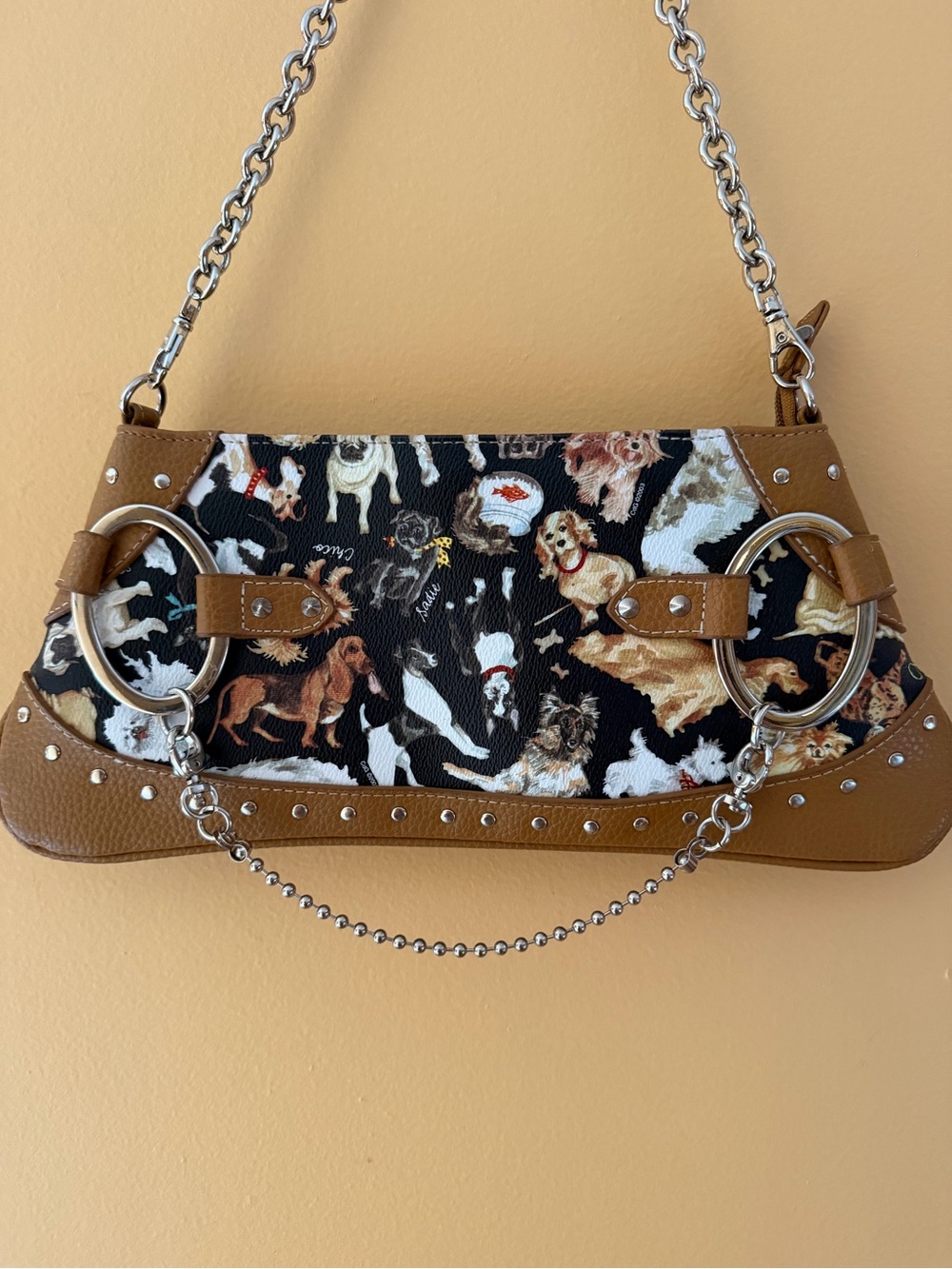 Y2K-style dog print shoulder bag by  Sydney Love, NWOT - Picture 3 of 5
